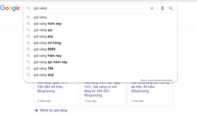 Những truy vấn về giá vàng hôm nay trên mạng