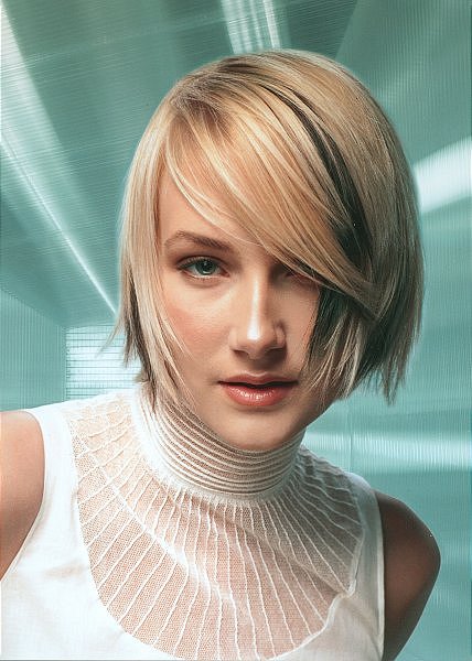 2010 Angled Bob Runway Hairstyles. For an edgy-sweet quality, baby-fine hair