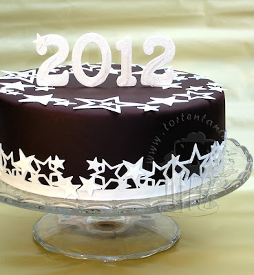 silvester torte new year cake mit Schokoladenfondant