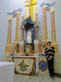 5,60 mts altar mor de marmore e pintura encaustica frio Trompe-l'oeil