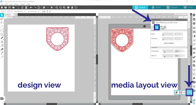 matrix copy tool, business edition, silhouette studio business edition, page setup panel, mandala