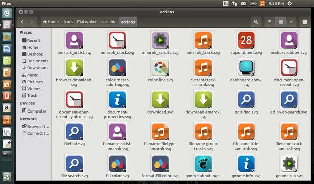 Instalando o conjunto de ícones FlatWoken icons no Ubuntu