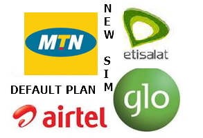  DEFAULT TARRIF FOR AIRTEL,MTN AND GLO