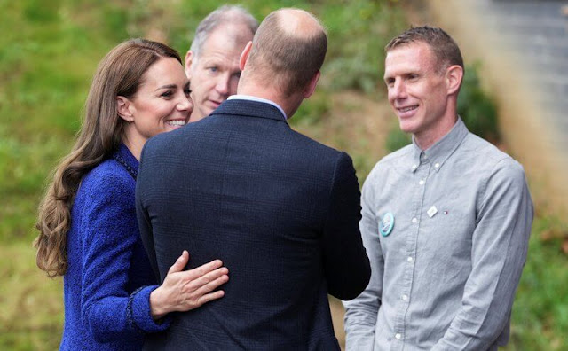 Catherine, Princess of Wales wore a new blue trimmed double-breasted tweed jacket by Chanel
