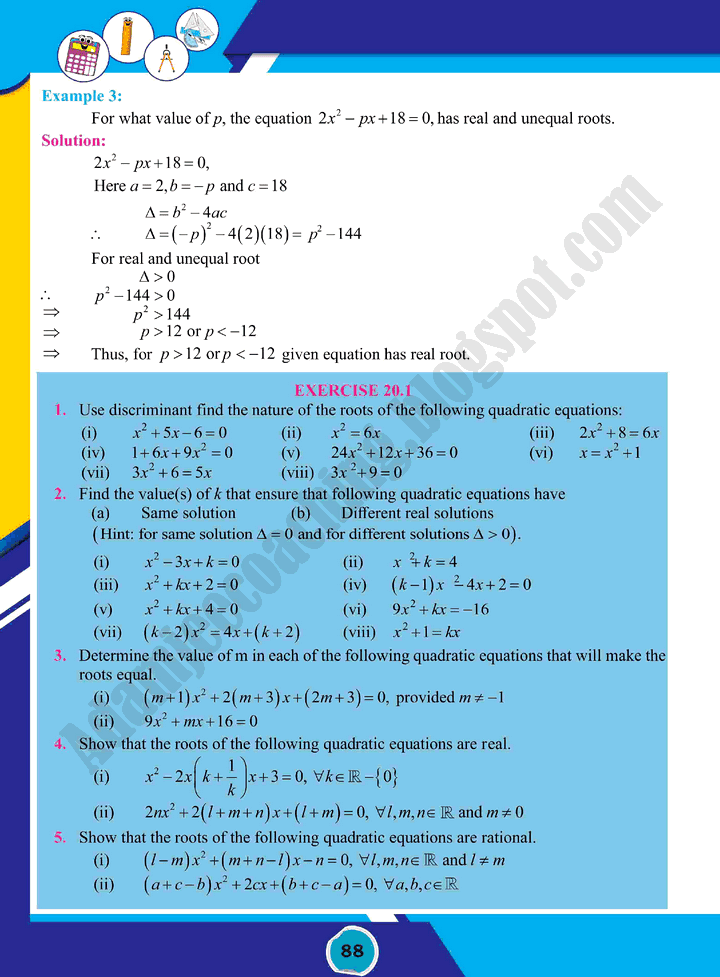 theory-of-quadratic-equations-mathematics-class-10th-text-book