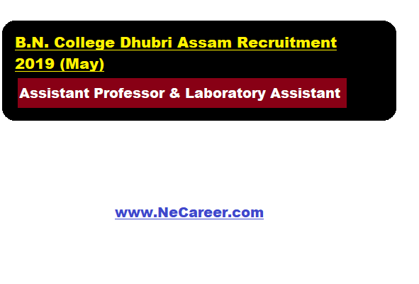 B.N. College Dhubri Assam Recruitment 2019 (May)