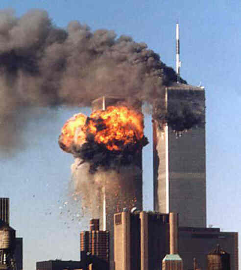 twin towers collapsed. world trade center fell,