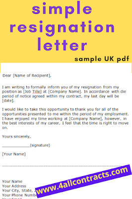 Resignation letter template