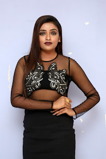 Ashi Roy in Black Dress at KS 100 Movie Teaser Launch