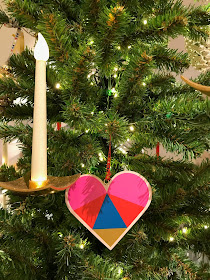 heart shaped wooden ornament, Christmas tree, Nordstrom decorations