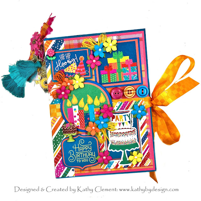 Photoplay Add Another Candle Flip Folio with Really Reasonable Ribbon September 2022 Ribbon Club Assortment Kathy Clement PHoto 01