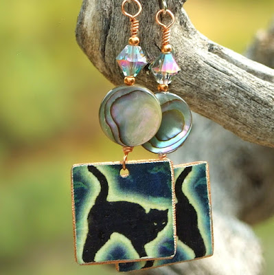 black cat halloween earrings gift for women