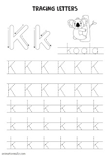 Trace the letter Kk