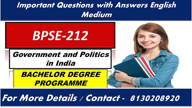 IGNOU BPSE 212  Important Questions With Answers English Medium
