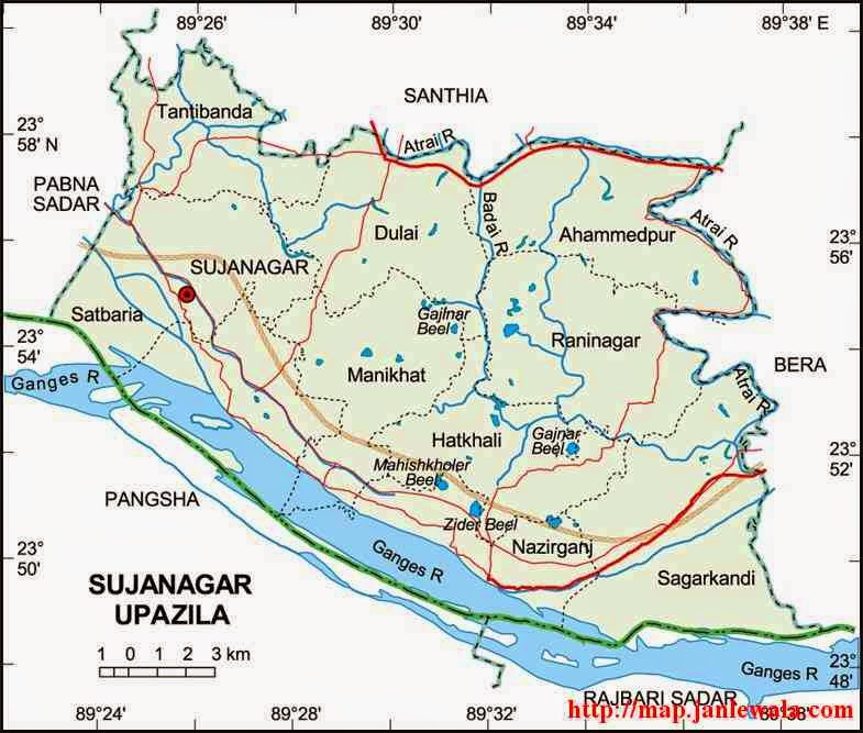 sujanagar upazila map of bangladesh