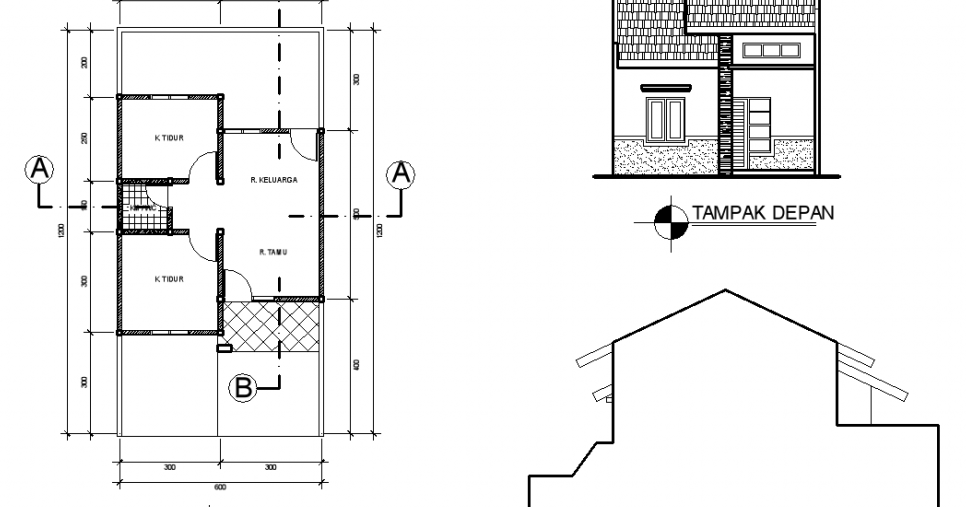  Gambar  Denah Desain Rumah Minimalis Type  36  60 36  72 