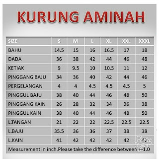 ukuran-baju-kurung-aminah