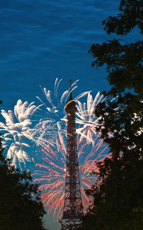 Fireworks over Eiffel Tower