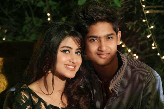 Sajal Ali,With her younger brother,family,