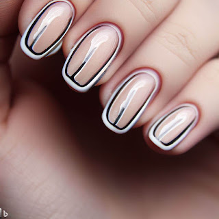 French line manicure nail art design