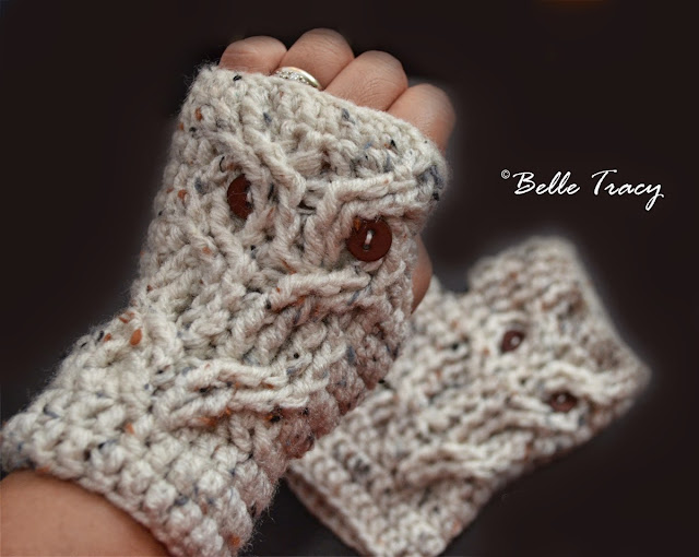 free crochet pattern owl fingerless mitts