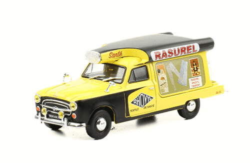 collection vehicules publicitaires 1:43 auto plus, peugeot 403 u8 1:43 RASUREL