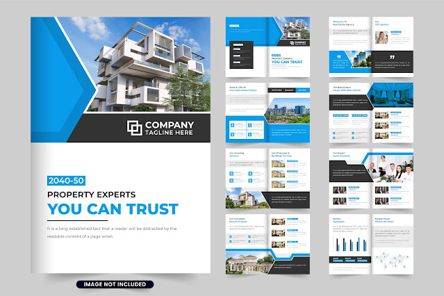 Real estate agency magazine template free download