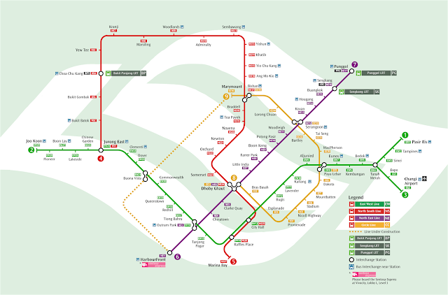 Mappa completa della metropolitana di Singapore