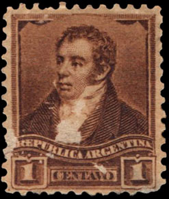 Argentine Postage Stamp AR-93 Bernardio Rivadavia 1 centavo 1892