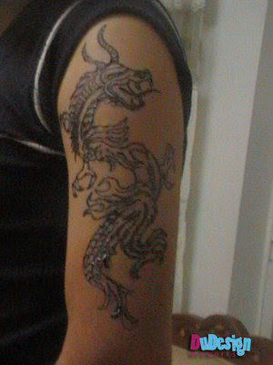 dragon and tiger sleeve tattoo