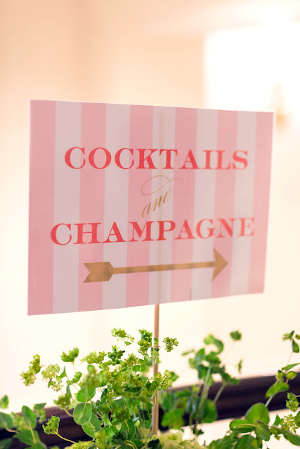Cocktails and Champagne Wedding Sign