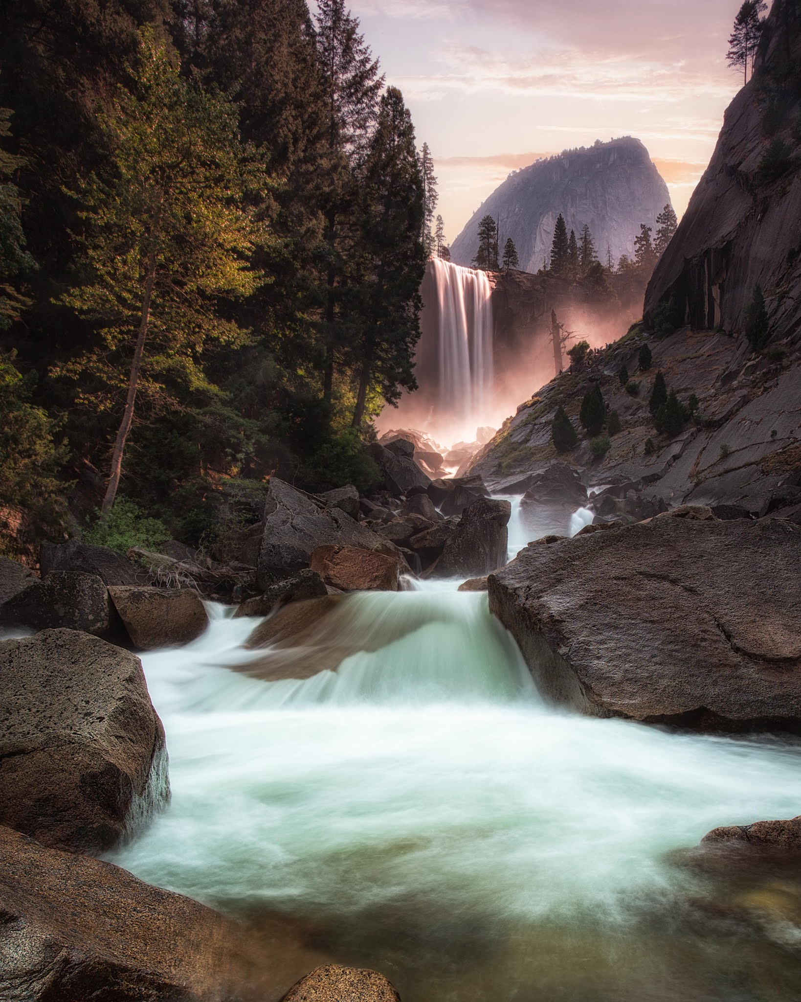 nature waterfall 4k mobile wallpaper