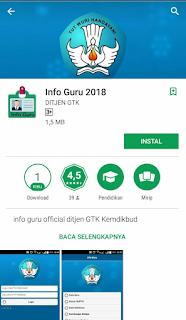 cara instal aplikasi Info guru 2018 di smartphone/hp