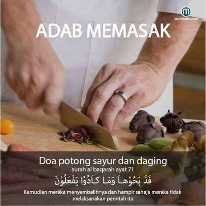 Doa untuk memotong sayur