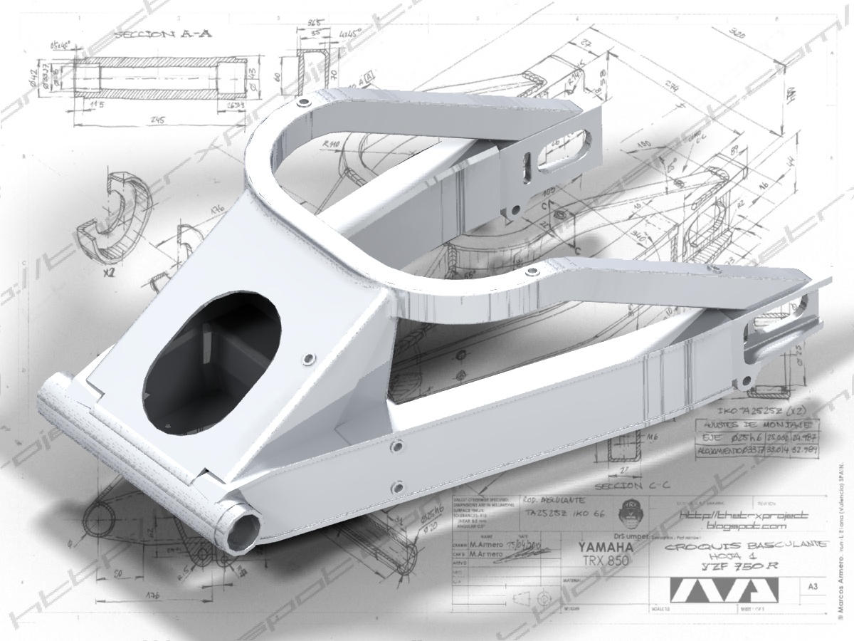 r6 yamaha wallpaper YZF 750 R Swing Arm 3D on Solidworks.