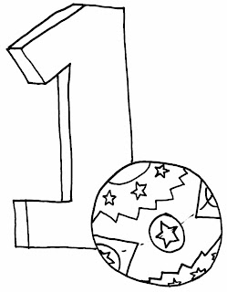 number one coloring pages with globe