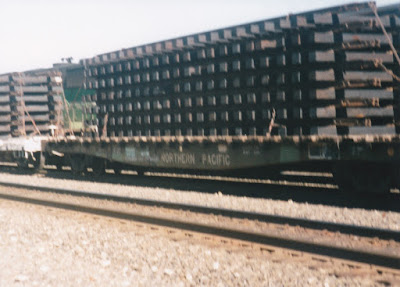 Northern Pacific Flatcar #66111 in Wishram, Washington, on June 7, 1997