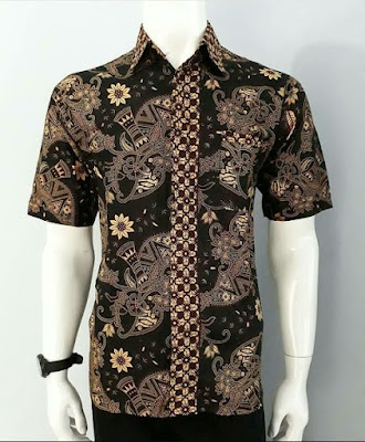 Baju batik pekalongan pria lengan pendek