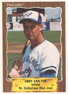 Andy Carlton 1990 St. Catharines Blue Jays card