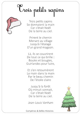 Trois petits sapins - Paroles de la comptine pour les enfants - Sélection de Poésie, Chansons et Comptines pour enfant - Par Comptines et Belles Histo