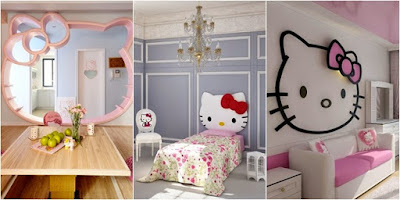 Desain Kamar Tidur Anak Hello Kitty
