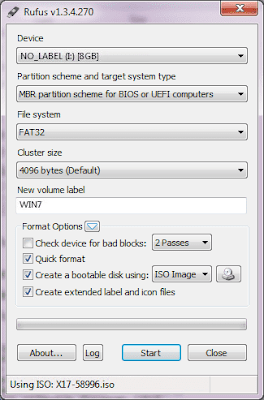 ISO Image Pemilihan ISO - Rufus - Application