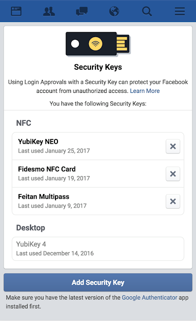 Facebook U2F Security Key