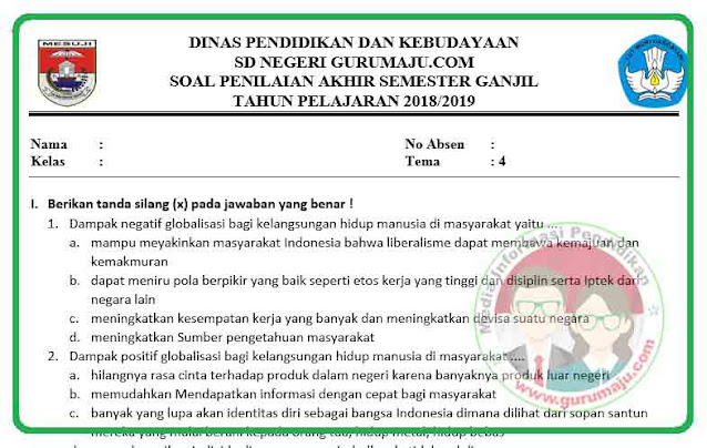 Soal UAS / PAS Kelas 6 Tema 4 dan Kunci Jawaban Tahun 2022 / 2023