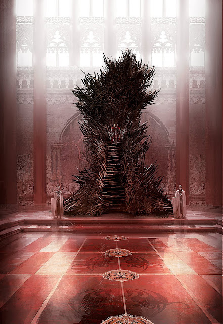 An illustration of the Iron throne by fantasy artist Marc Simonetti