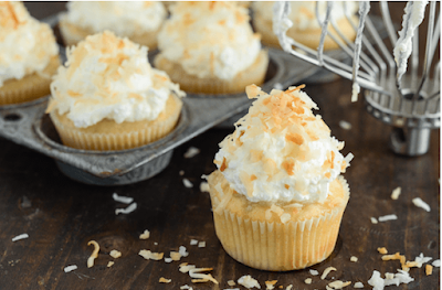 TRIPLE COCONUT POKE CUPCAKES #dessert