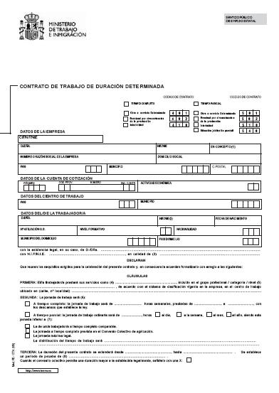 Contrato temporal de trabajo