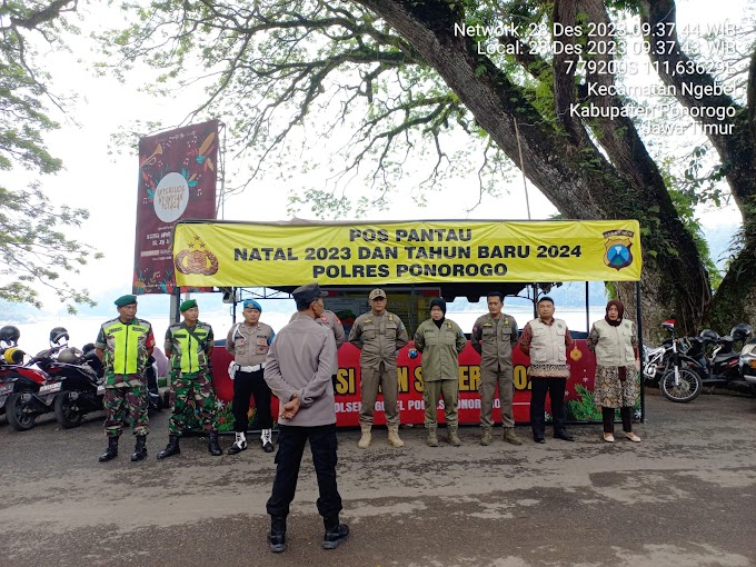 Polsek Ngebel Bersama TNI dan Inkait Melaksanakan Apel Pengamanan di Pos Pantau Telaga Ngebel