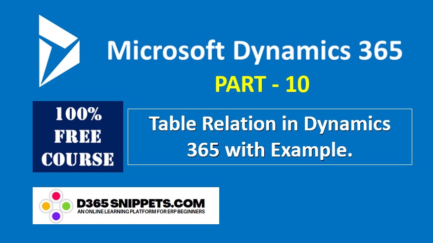 Table Relations in D365 with Examples