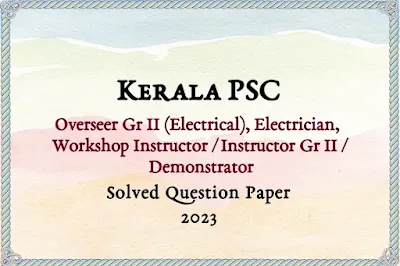 Overseer Gr II (Electrical) Answer Key | 16/06/2023